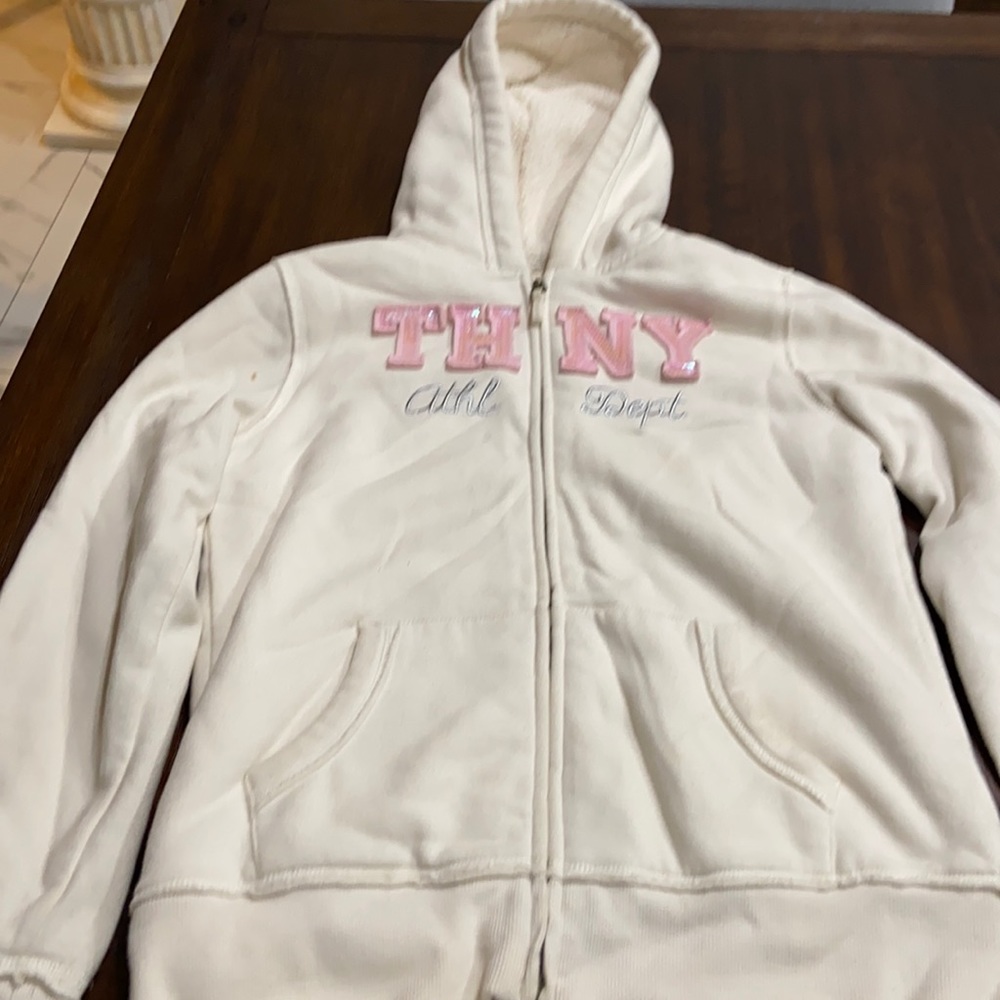 Ivory Tommy Hilfiger girls size extra large 16 Sherpa jacket.